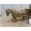 Image 2 : Vintage Brass Horse + Wagon 18" Long