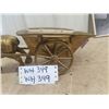 Image 3 : Vintage Brass Horse + Wagon 18" Long