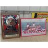 Image 1 : Mirrored Budweiser Clock 19" x 13" & Wooden Winchester Sign