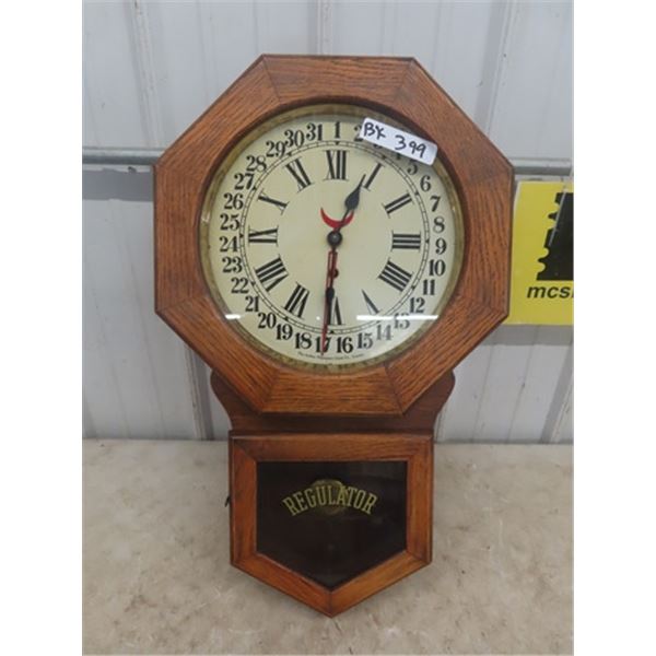 Arthur Pequegnat Regulator Clock - Working Condition 27" Tall