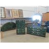 Image 1 : 3 pc Bedroom Suite: Dresser 29" x 59" x 16"  + Mirror 31" x 41" , Dresser 52" x 30" x 16" , Headboar