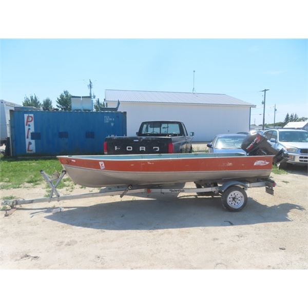 Lund 14' Aluminum Boat with Mercury 20 HP Outboard Motor & Yatch Club Trailer