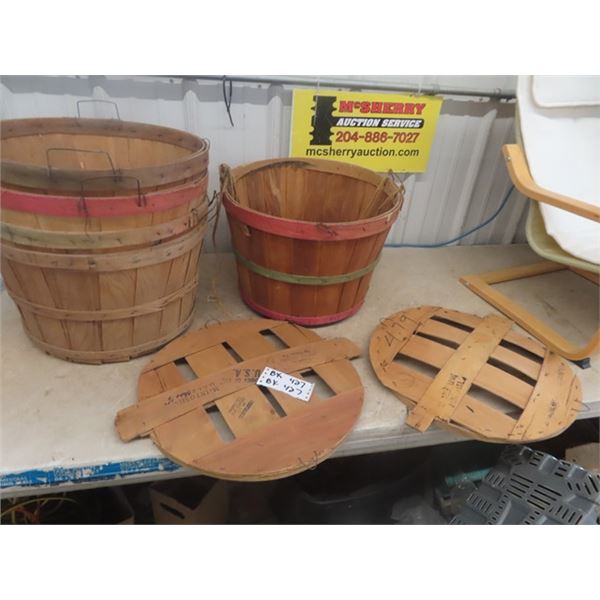 5 Bushel Baskets & 2 Lids McSherry Auction Service Ltd.