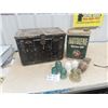Image 1 : Metal Military Ammo Crate , BA 2 Gal Oil Can, 7 Insulators - some railway