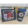 Image 1 : Wayne Gretzky Picture 18" x 20" & WPG Jets Garbage Can 11" x 19 "