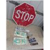 Image 1 : Stop Sign , License Plates + Tags, Brass Lock, Ashtray