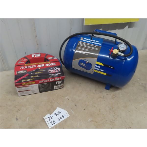 New 5 Gal Air Tank & New 3/8" - 50' Air Hose