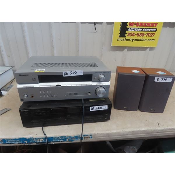 Pioneer 5x - 316 Receiver, Sony CDP C325 Disc Player & 2 Speakers