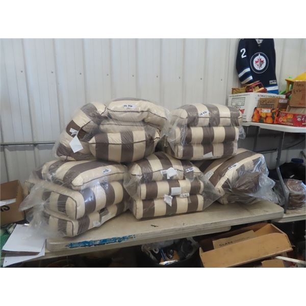 5 Bags Full of New Patio Chair Cushions Tan + Brown