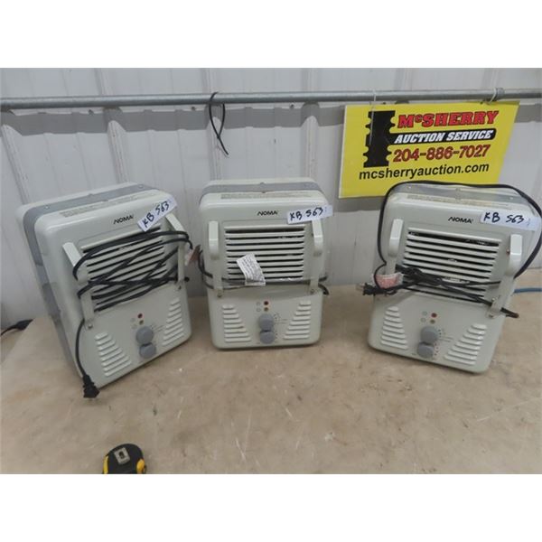 3 Noma 1500 Watt Electric Heaters