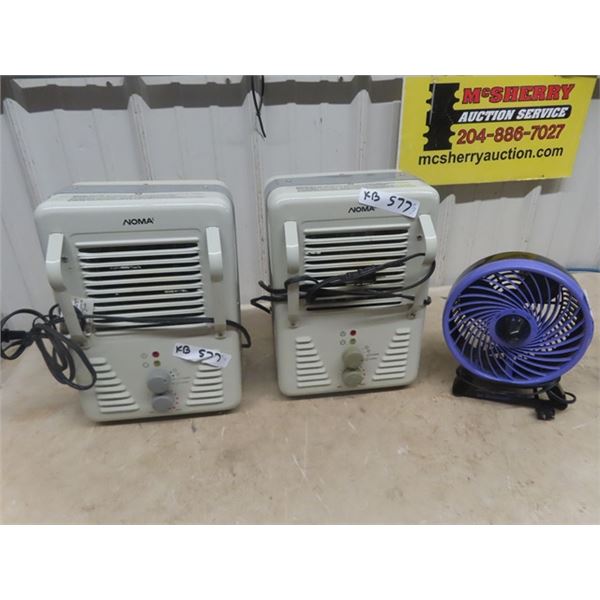 2 Noma 1500 Watt Heaters & Fan