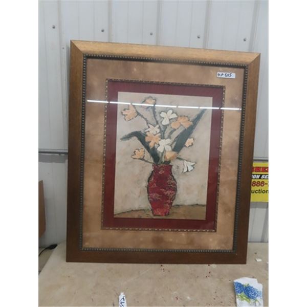 New Framed Print Flowers 36" x 42"