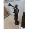 Image 2 : 3 Wooden Carved Ornaments ; 2) 16.5" Tall, 1) 13" Tall