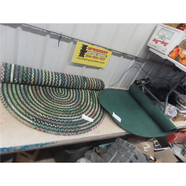 Braided Rugs - Great for Cottage - Dining Table Size 42" x 64": 2 green, 1 blue