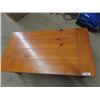 Image 2 : Pine Coffee Table with Wicker Drawer & Wrought Iron Accents 18" x 48" x 26"