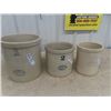 Image 1 : 3 Medalta Crocks ; 1 Gal, 2 Gal, 3 Gal & Alberta Potery