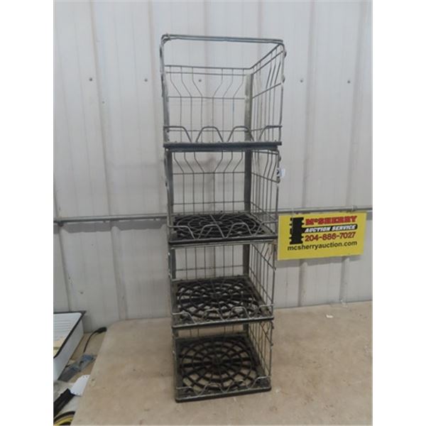 4 Stacking Wire Basket Organizers