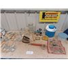 Image 1 : Vintage Coleman Cooler, Clock, Medicine Containers Wooden Cutlery, Tupperware plus more