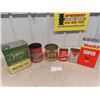 Image 1 : 6 Oil Tins : Veedol, Gulf, Varcon, McLeods, Be Square