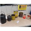 Image 1 : 2 Kerosene Cans & 5 Oil Tins ; Veedol, Nugold, Toronto, White Rose