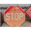 Image 2 : 2 Metal Traffic Signs; 1) Stop 24" Wide, 1) Reduce Speed 24" x 24"