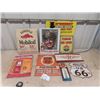 Image 1 : 8 Modern Metal Gas Station Signs - Biggest 12" x 16"