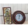 Image 1 : Stained Glass 16" x 36" & Large Clock 29" Wide