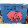 Image 2 : WPG Pub Outdoor Pink Elephant Delirium Light Up Double Sided Beer Sign with Metal Hanging Bracket 24