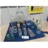 Image 1 : Antique Bottle Lot : Skull Bottles, Drug Store, Mini Glass Liquor, Rare Abe Lincoln Glass Bank, Carl