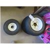 Image 2 : 4 Yard Tractor Tires + Rims ; 2) 4.10-4, 2) 4.80 - 8