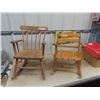 Image 1 : 2 Childrens' Wooden Rocking Chair