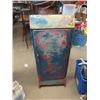 Image 1 : Metal Service Station Cabinet- Has Decals but painted over - Hinges need mending 42" x 17" x 12"