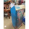 Image 2 : Metal Service Station Cabinet- Has Decals but painted over - Hinges need mending 42" x 17" x 12"