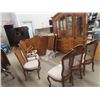 Image 1 : Dining Room Suite ; China Cabinet 83"x61"x17" Table 64" x 45" plus (2) 16" Leaves & 6 Chairs  - Wood