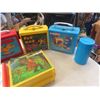 Image 2 : 5 Lunch Kits - 1 Thermos ; Flinstones , Scooby Doo, Pacman plus others