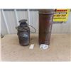 Image 1 : Copper FIre Extinguisher with BRass Tag & Switchman Lantern - only 1 Lens