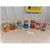 Image 1 : 7 Quart Oil Cans; Esso, Shell, Castrol, Quaker State, Ford, Texaco - All with Product