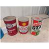 Image 2 : 7 Quart Oil Cans; Esso, Shell, Castrol, Quaker State, Ford, Texaco - All with Product