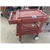 Image 2 : Wooden Patio Server/Cart & 4 Brown Patio Chairs
