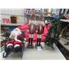 Image 1 : (2) 33" Tall Wooden Nut Crackers, Santa + Sleigh Display & Small Artificial Christmas Tree