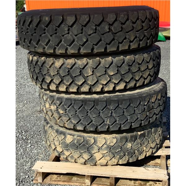 Canadian MLVW and M35 Michelin X XZL 11.00 R20 Tires on Rims X 4