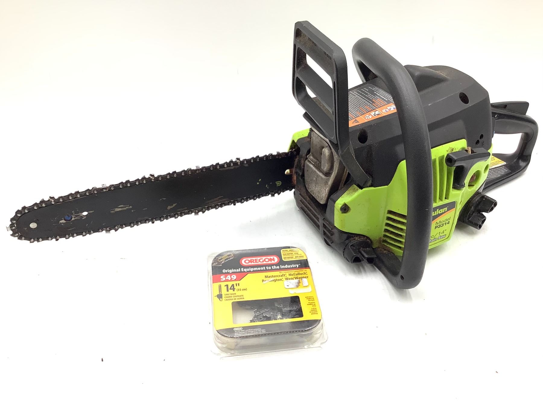 Poulan Model P3314 14", 33CC Gas Chain Saw, Works w/ Extra 14" Chain