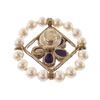 Image 5 : Chanel Purple Colored Stones and Pearl Flower Brooch