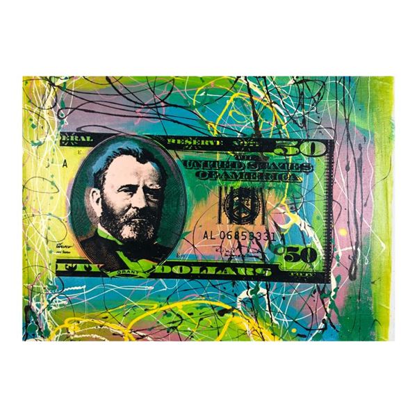 50 Dollar Bill by Steve Kaufman (1960-2010)