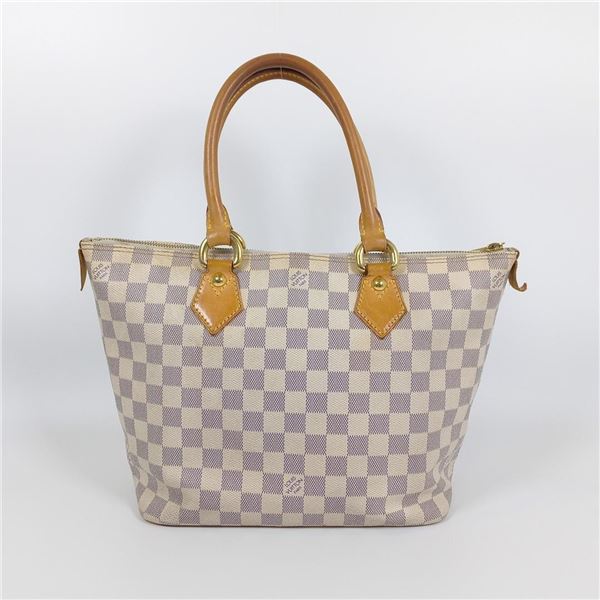 Louis Vuitton Damier Azur Canvas Leather Saleya PM Tote Bag