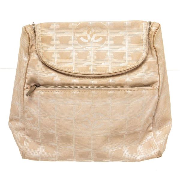 Chanel Beige White Canvas Small CC Sportlir Shoulder Bag