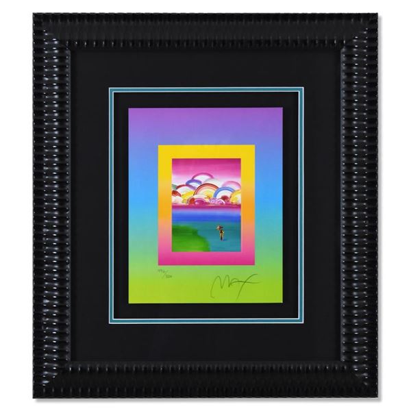 Umbrella Man with Rainbow Sky on Blends by Peter Max