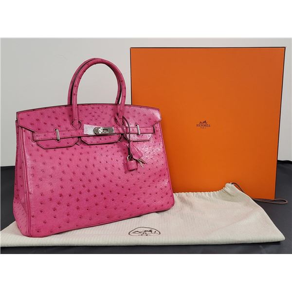 Hermes Birkin 35 featured in Pink Ostrich