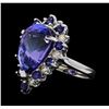 Image 1 : 16.06 ctw Tanzanite, Sapphire and Diamond Ring - 14KT White Gold