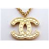 Image 3 : Chanel Gold-tone Quilted CC Logo Pendant Necklace